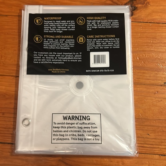 Clear BigFoot Shower Curtain Liner PEVA Heavy Duty & Rustproof Metal Grommets - Picture 9 of 10